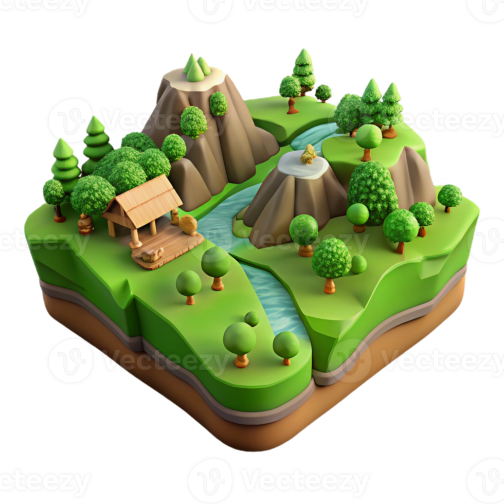 extraordinary modern Terra Verde Terrain Cutout Lush Green Valley Isolated original png