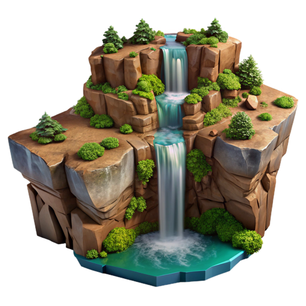 vibrant creative Terra Verde Terrain Cutout Lush Green Valley Isolated high quality png