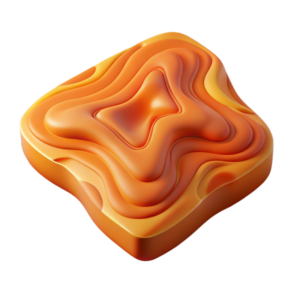 beautiful artistic Topographic Map with Warm Colors Isolated premium png