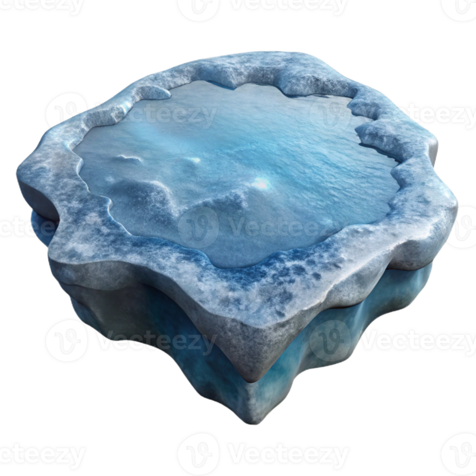 beautiful artistic Thin Frozen Lake Ice Layer Cutout Isolated Element detailed png