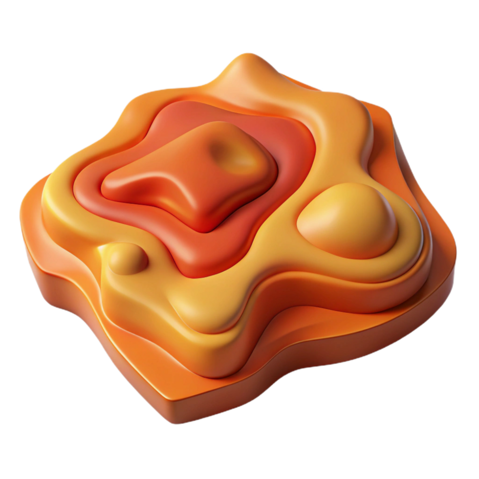 magnificent artistic Topographic Map with Warm Colors Isolated high resolution png