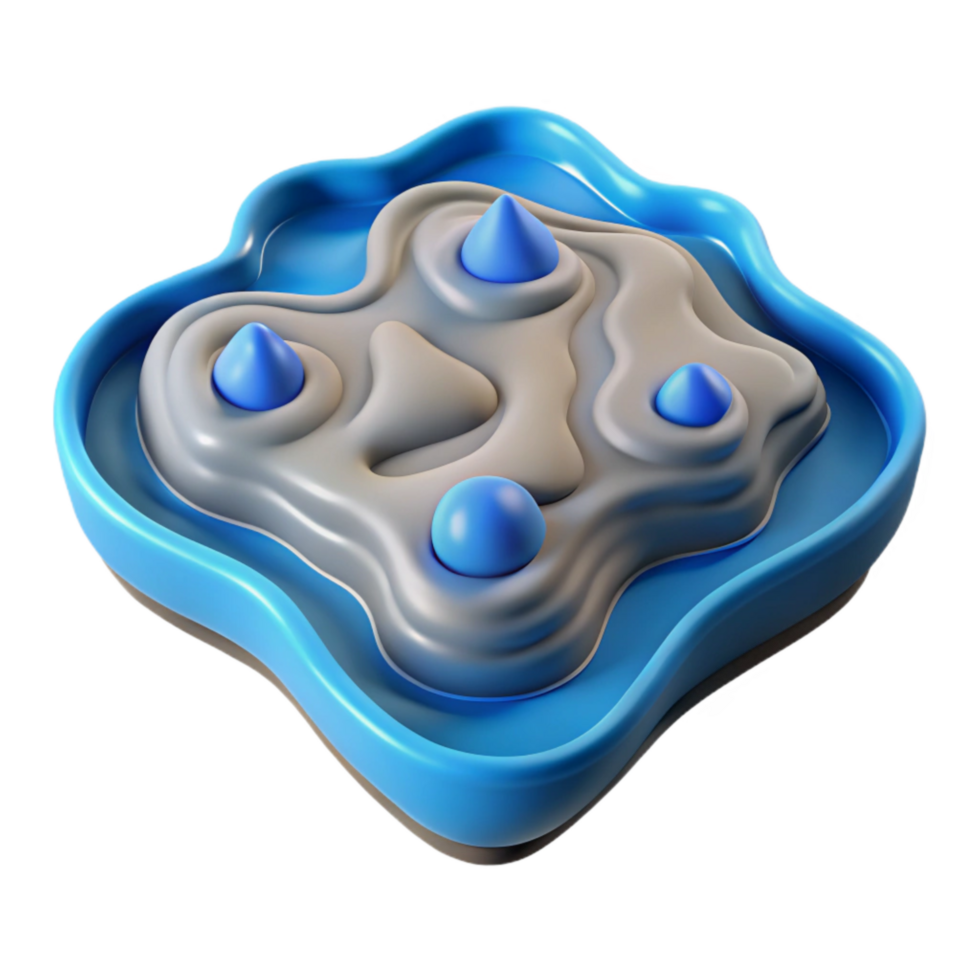 magnificent vintage Topographic Map with Water Features Isolated Element Blue Accents exclusive png