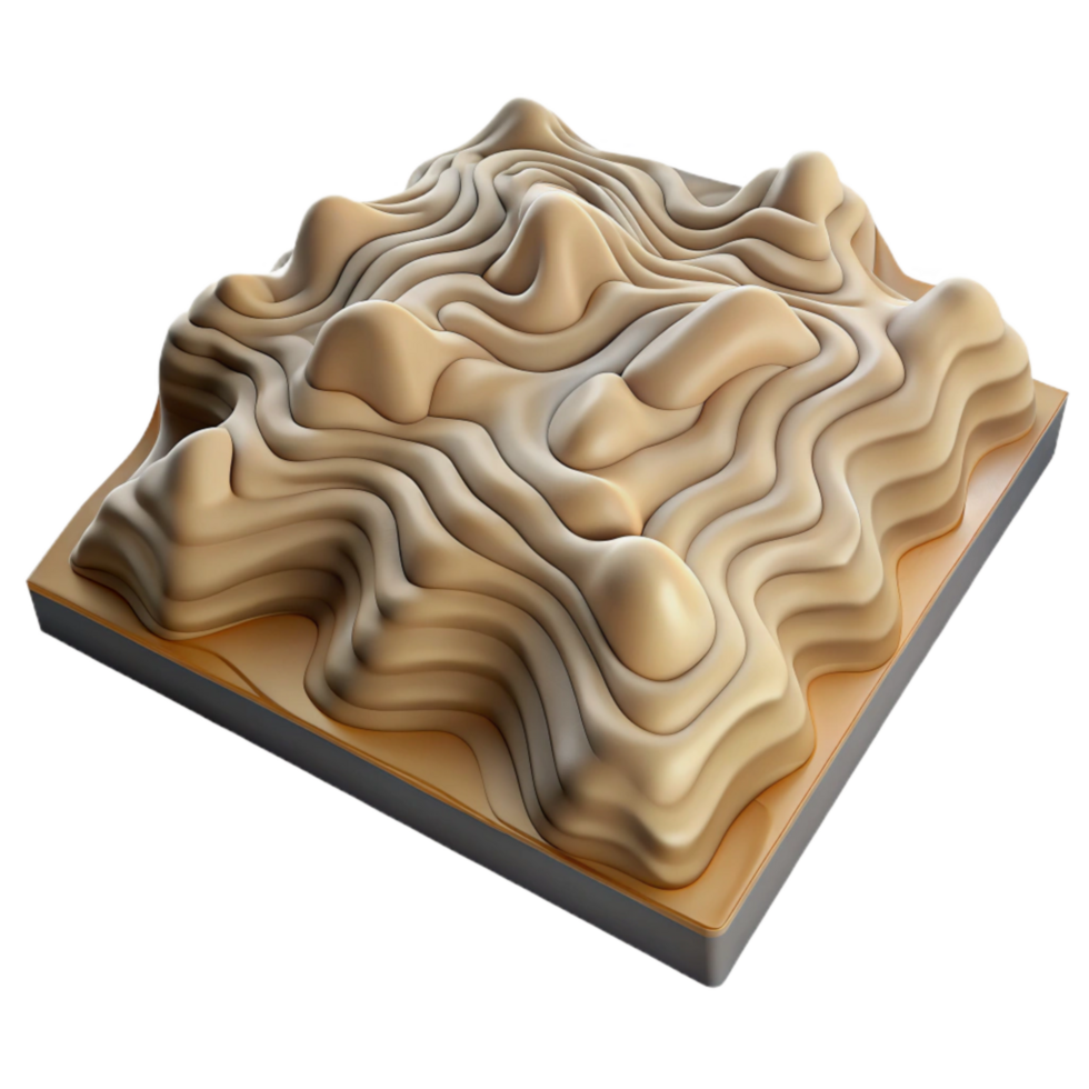elegant vintage Topographic Terrain Visualization Transparent Background Data Driven professional png