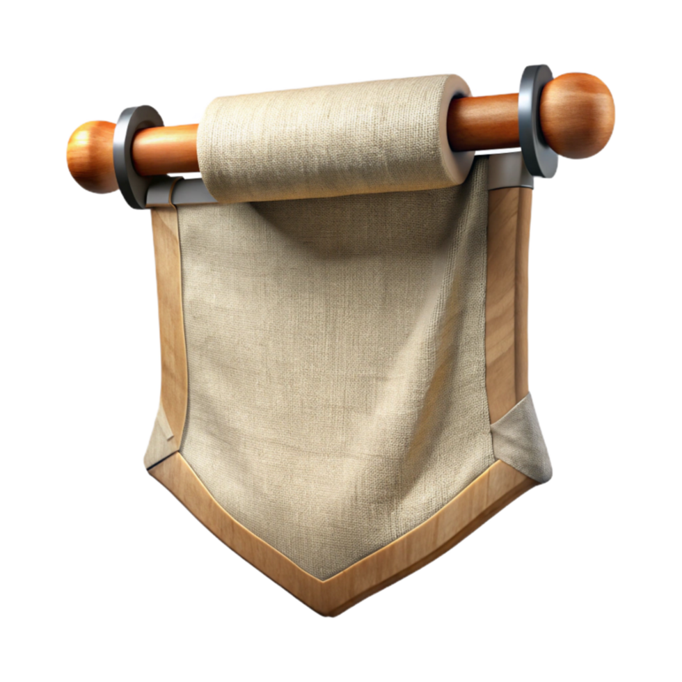 elegant classic Torn Fabric Banner with Blank Space Transparent Background authentic png