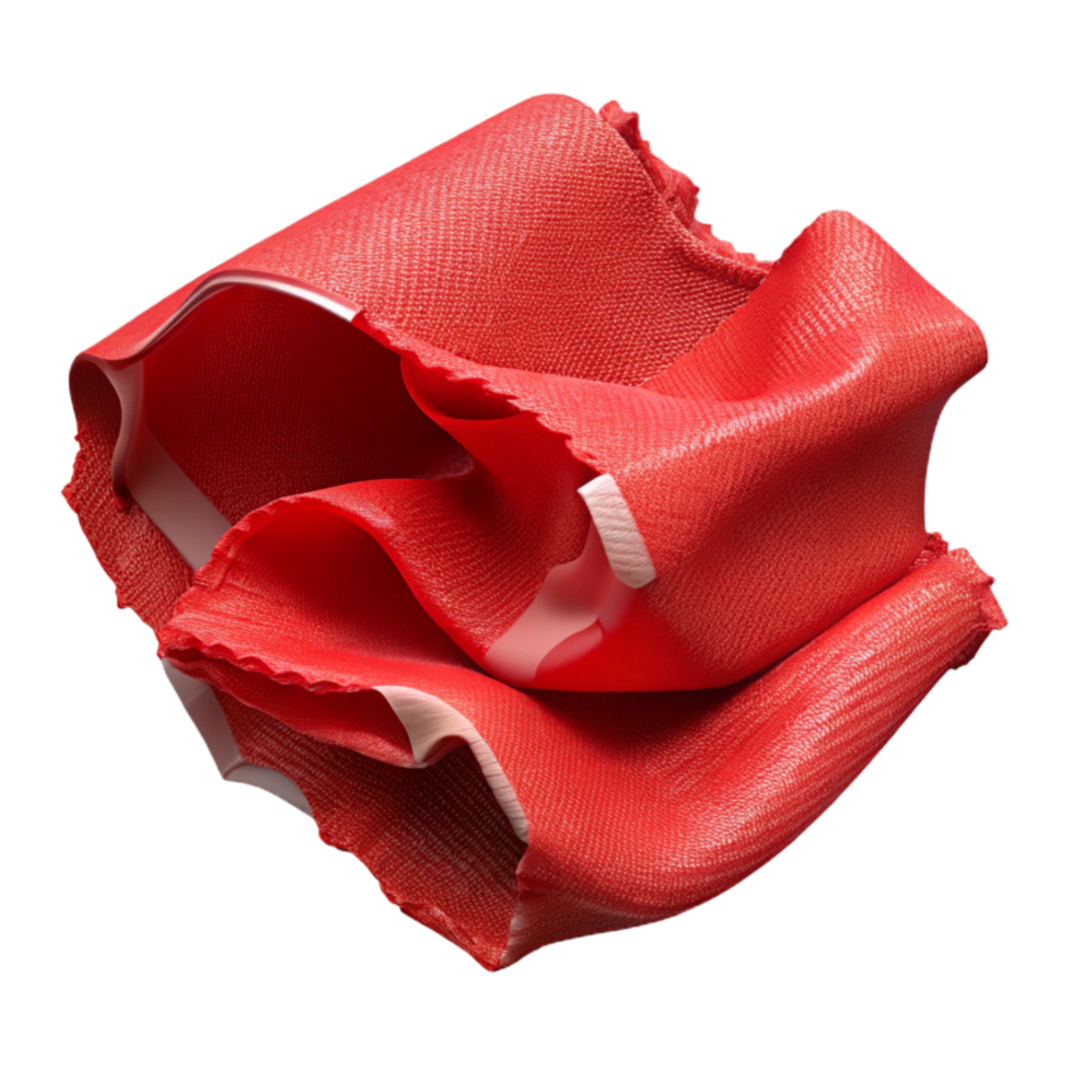 vibrant contemporary Torn Fabric Scrap Transparent Background Red Color original png