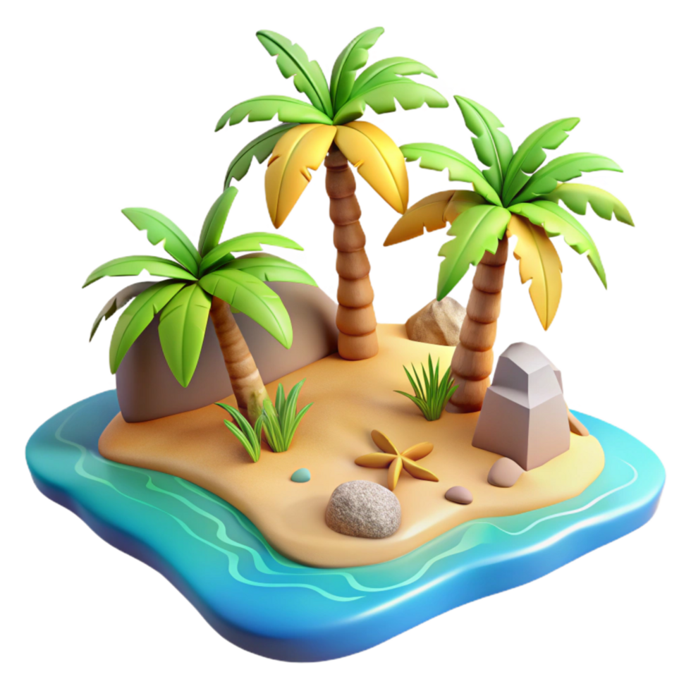 beautiful modern Tropical Beach Isolated Colorful Shifting Tides Aerial View authentic png