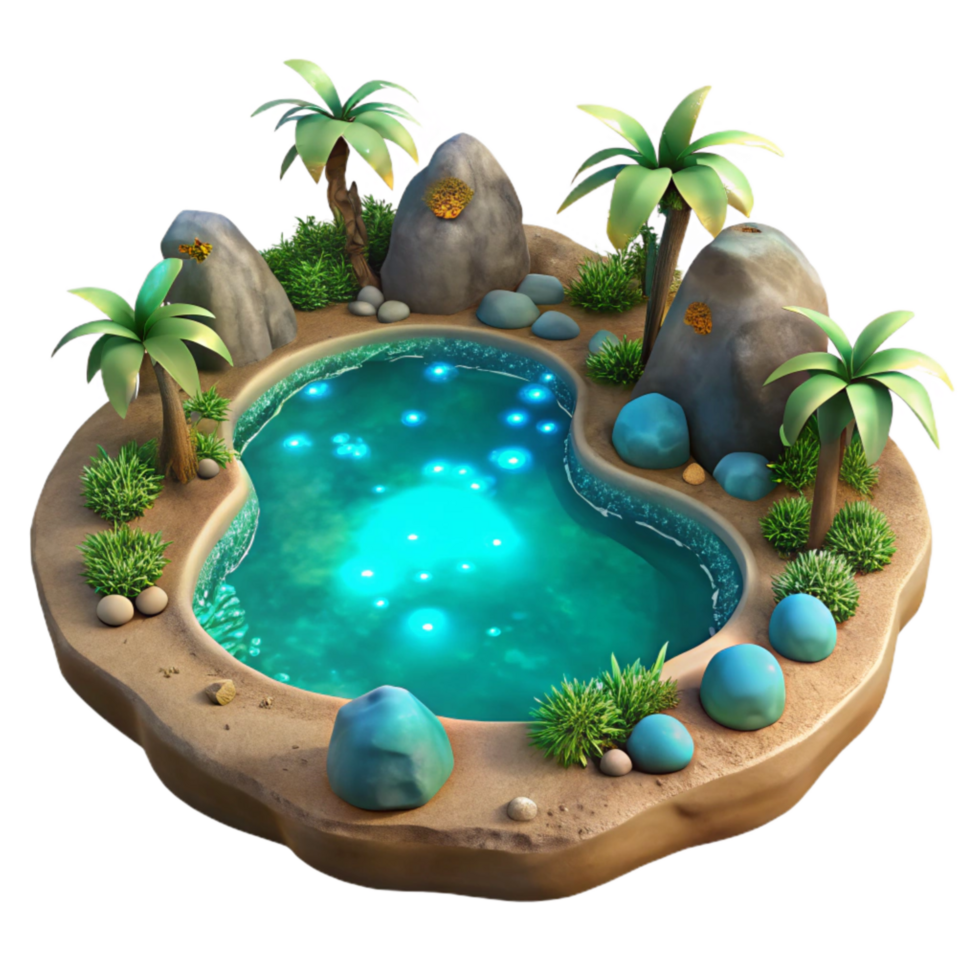 serene rustic Tropical Lagoon Glowing Plankton Cutout Underwater View professional png