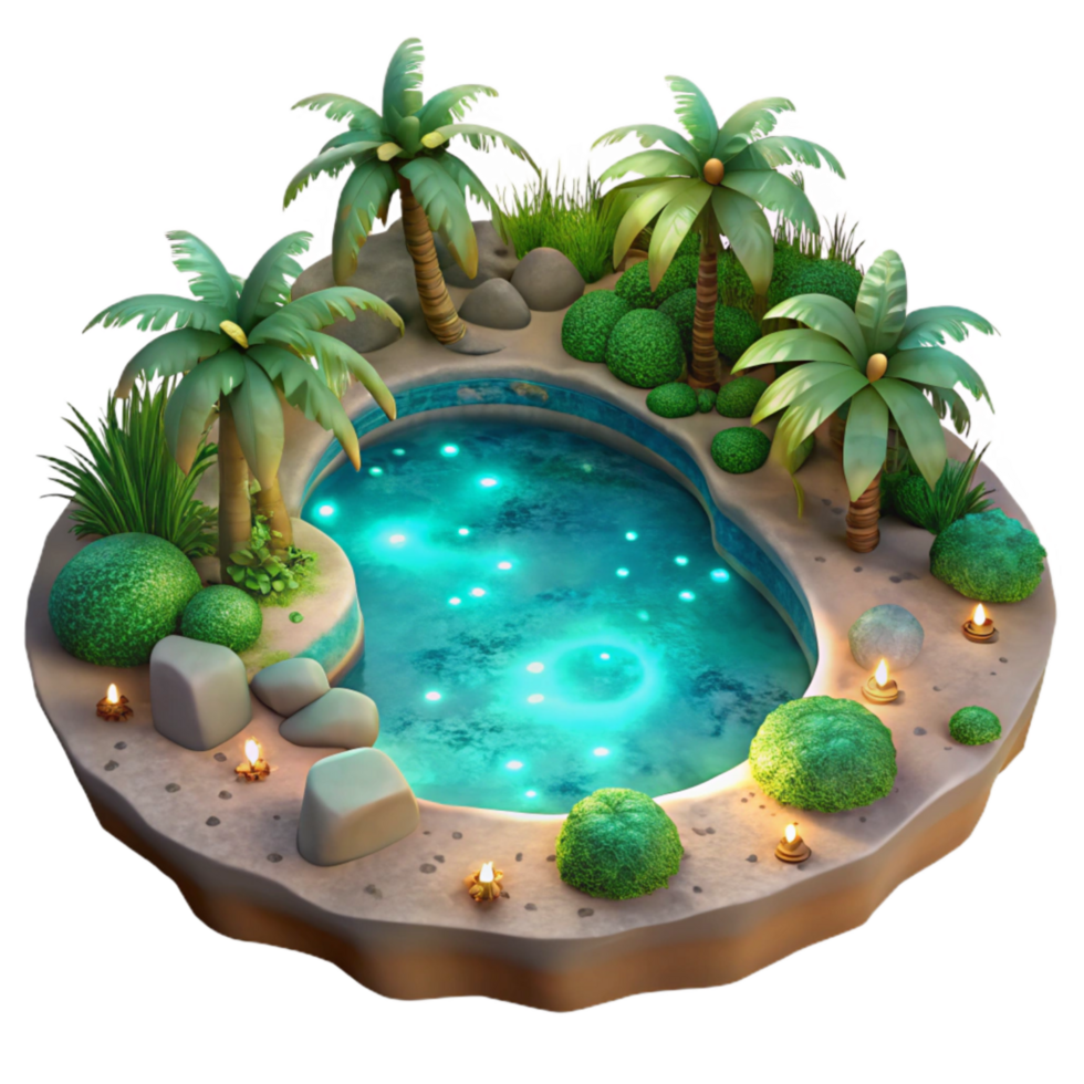 impressive modern Tropical Lagoon Glowing Plankton Cutout Underwater View detailed png