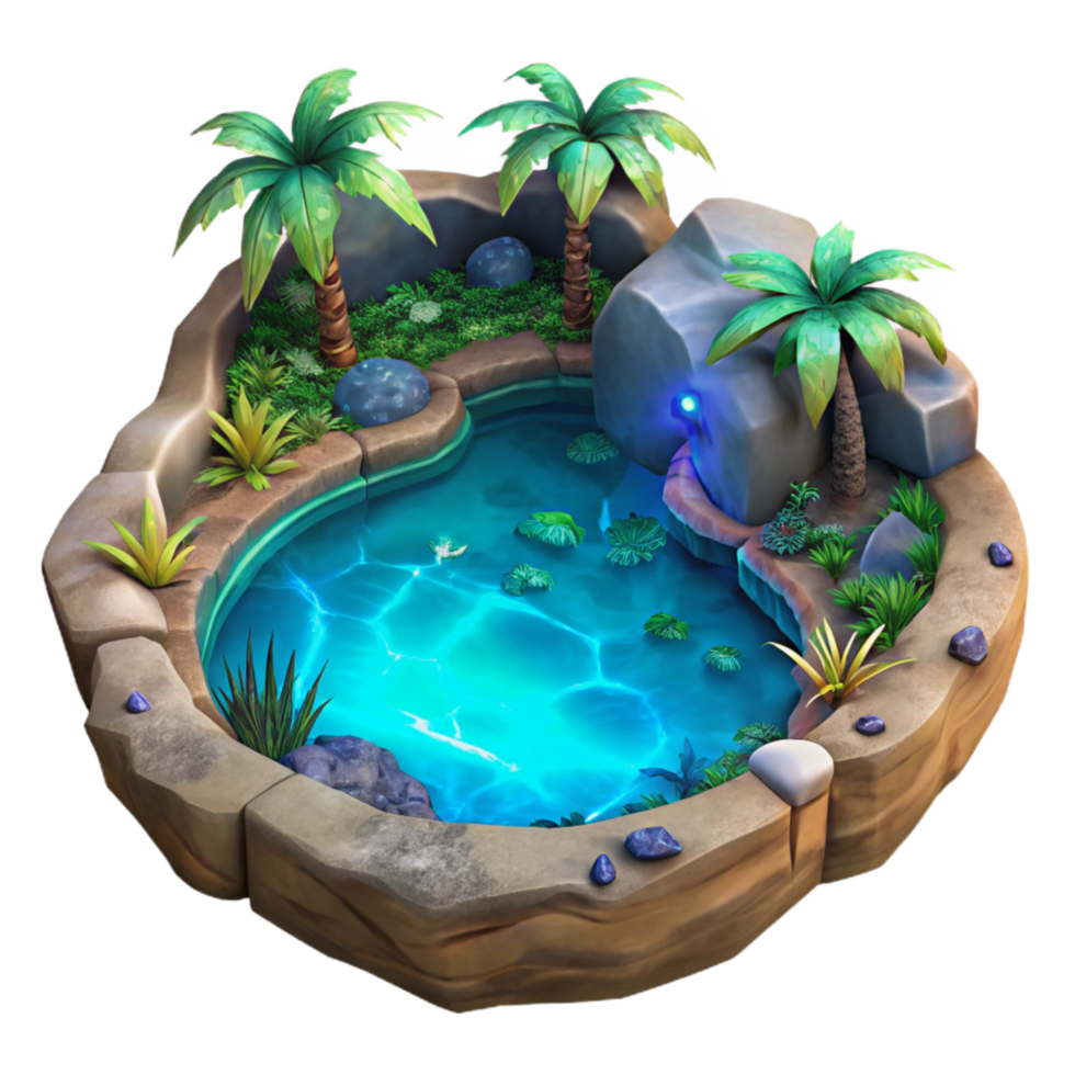 stunning vintage Tropical Lagoon Transparent Background Underwater Bioluminescence detailed png