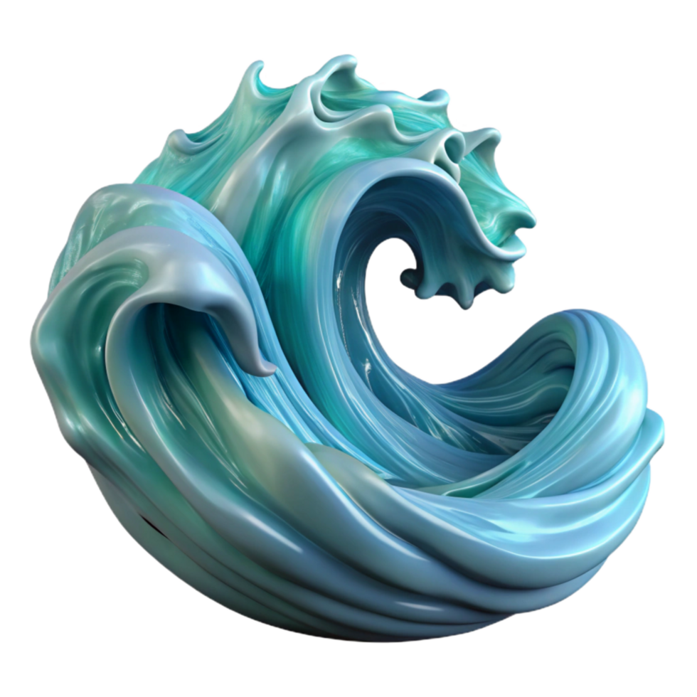 serene abstract Turbulent Water Waves Transparent Background Isolated png