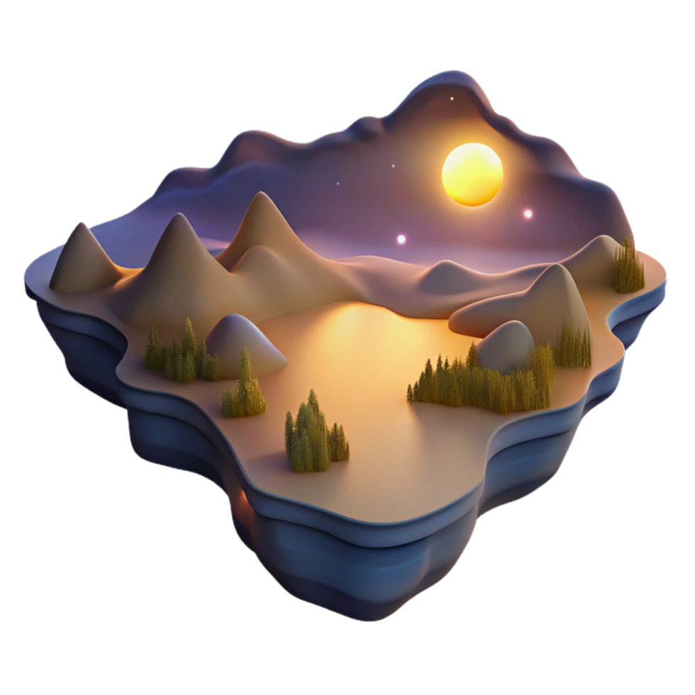 beautiful rustic Twilight Valley Cutout with Transparent Background detailed png