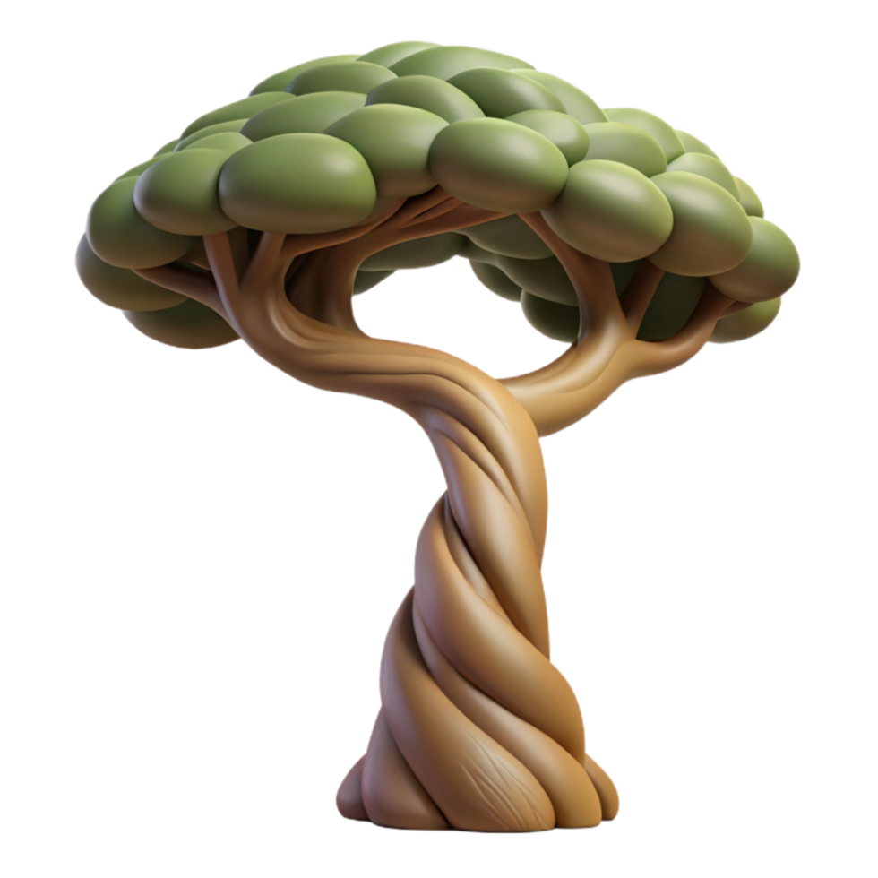 stunning creative Twisting Tree in Zephyr Zone Cutout on Transparent Background detailed png
