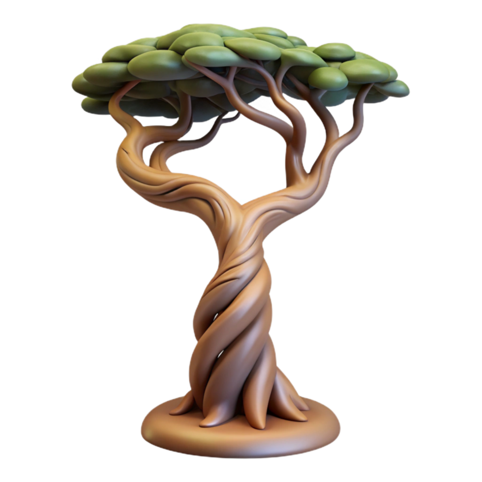 elegant vintage Twisting Tree in Zephyr Zone Cutout on Transparent Background detailed png