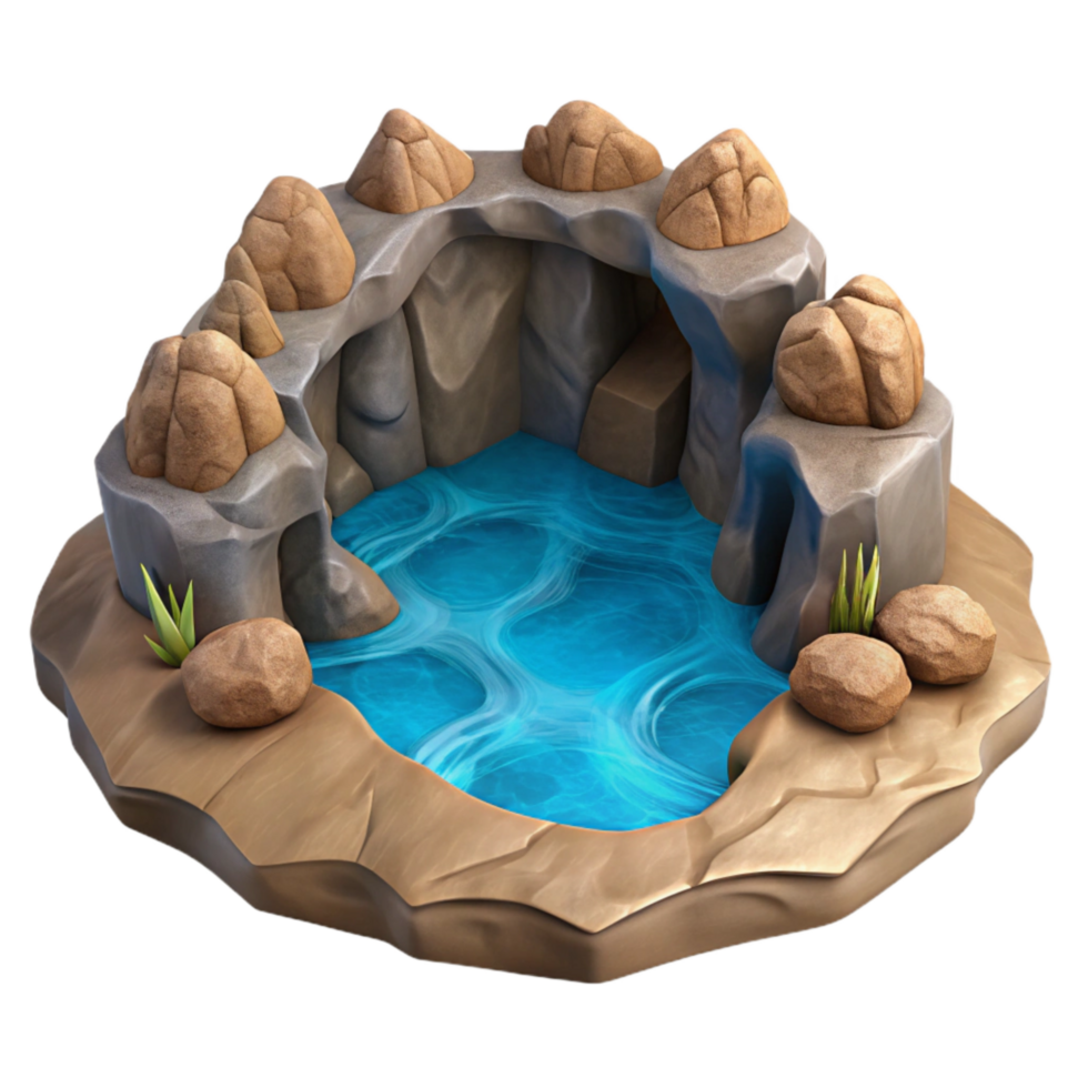 dramatic classic Underground River Isolated with Realistic Water Texture genuine png