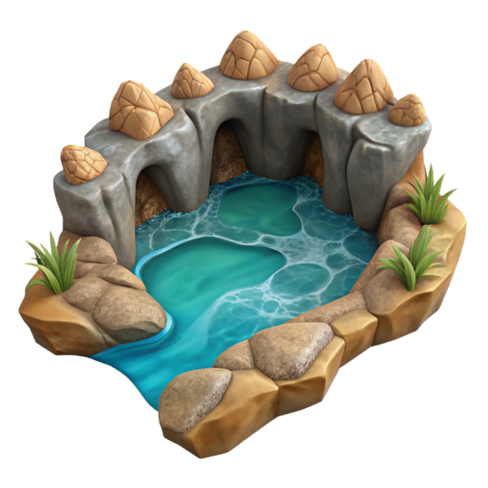 impressive minimalist Underground River Isolated with Realistic Water Texture original png