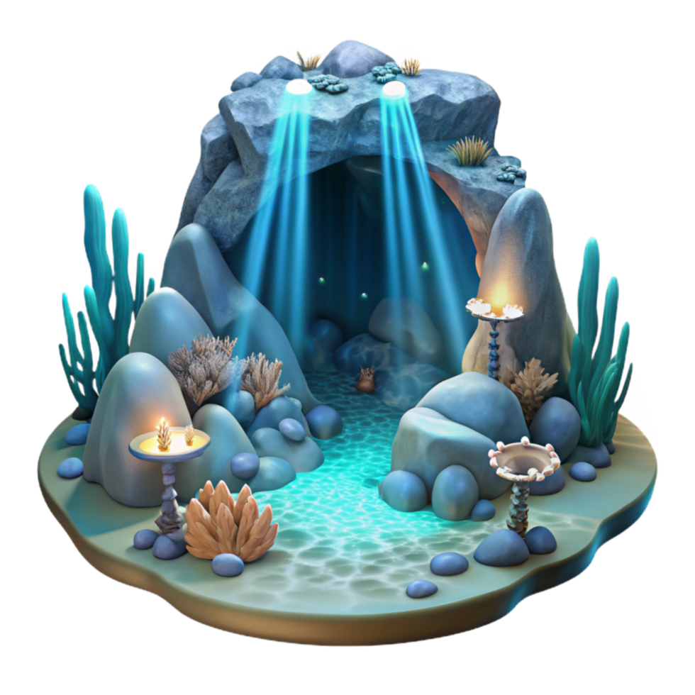 extraordinary modern Underwater Cave Light Beams Transparent Background high resolution png