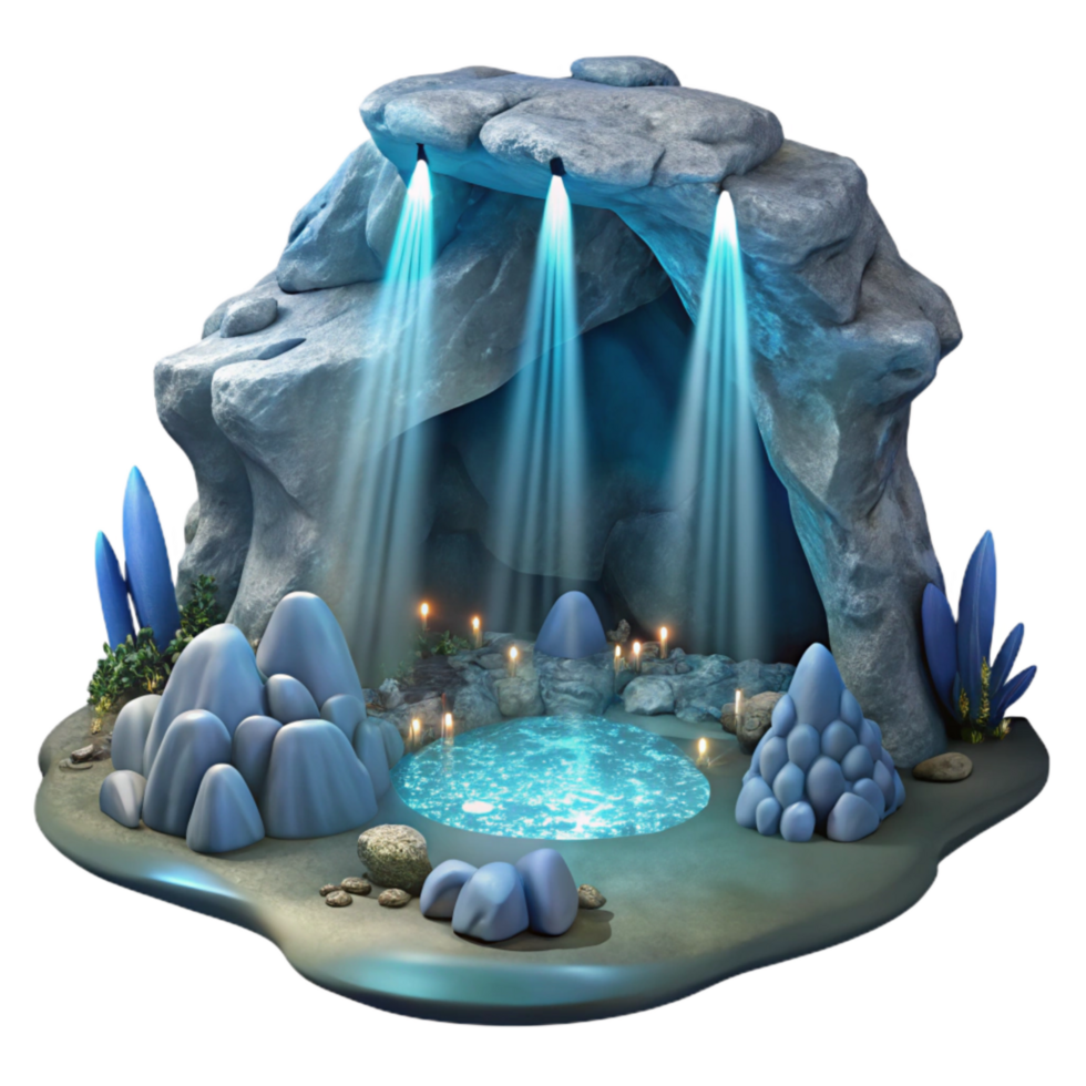 stunning minimalist Underwater Cave Light Beams Transparent Background high resolution png