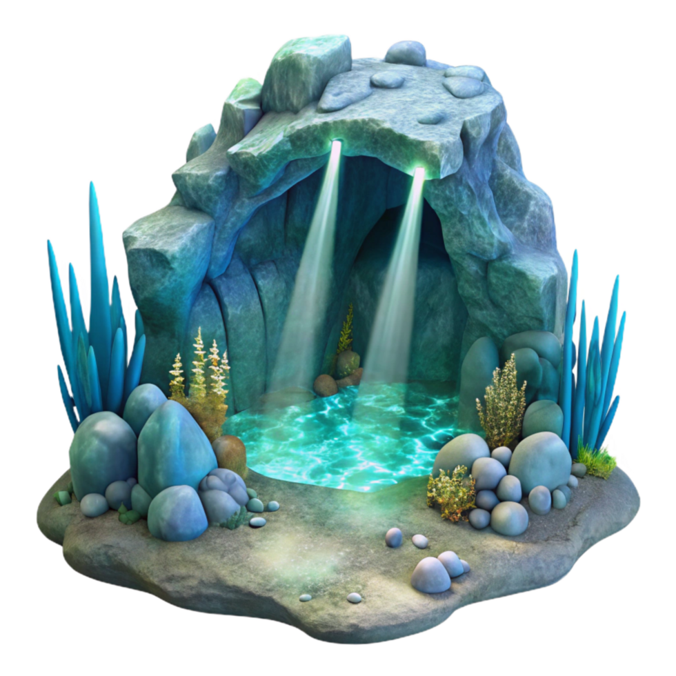 wonderful rustic Underwater Cave Light Beams Transparent Background high resolution png