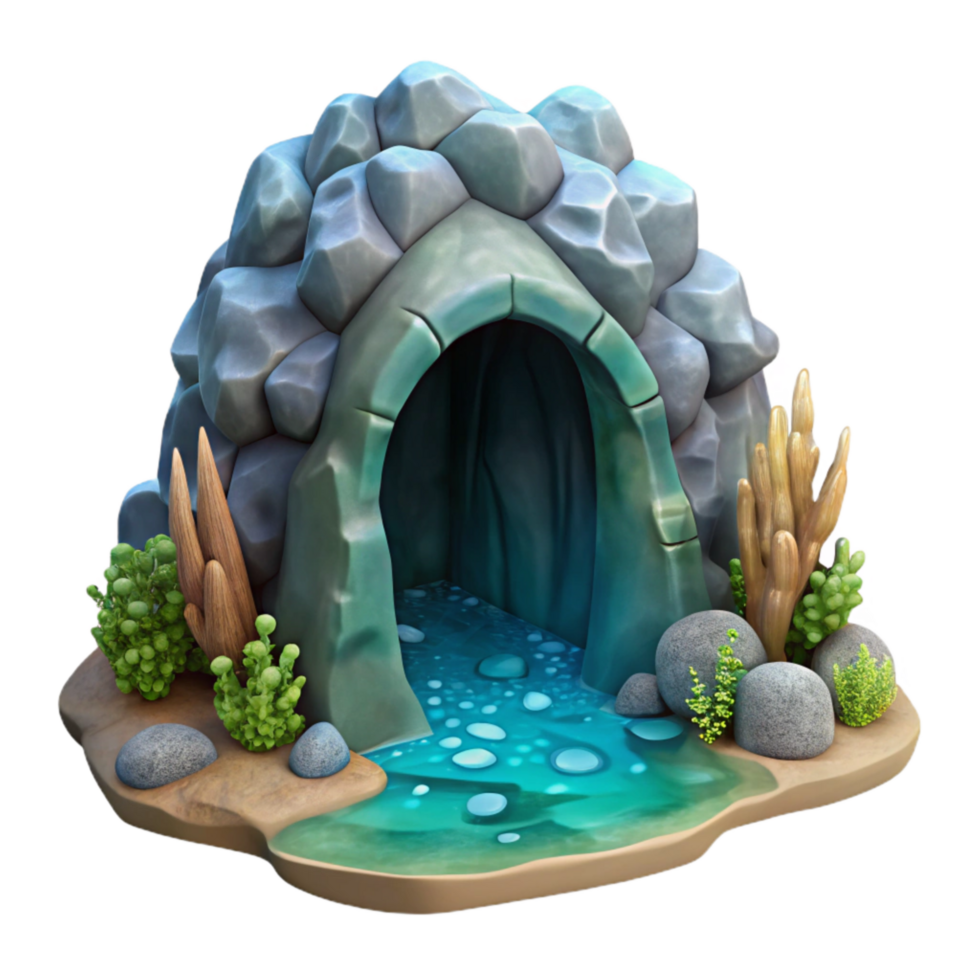 magnificent abstract Underwater Cave Rock Formations Isolated high quality png