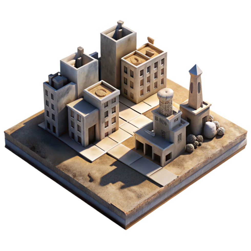 beautiful abstract Urban Landscape with Shadow Effects Transparent Background png