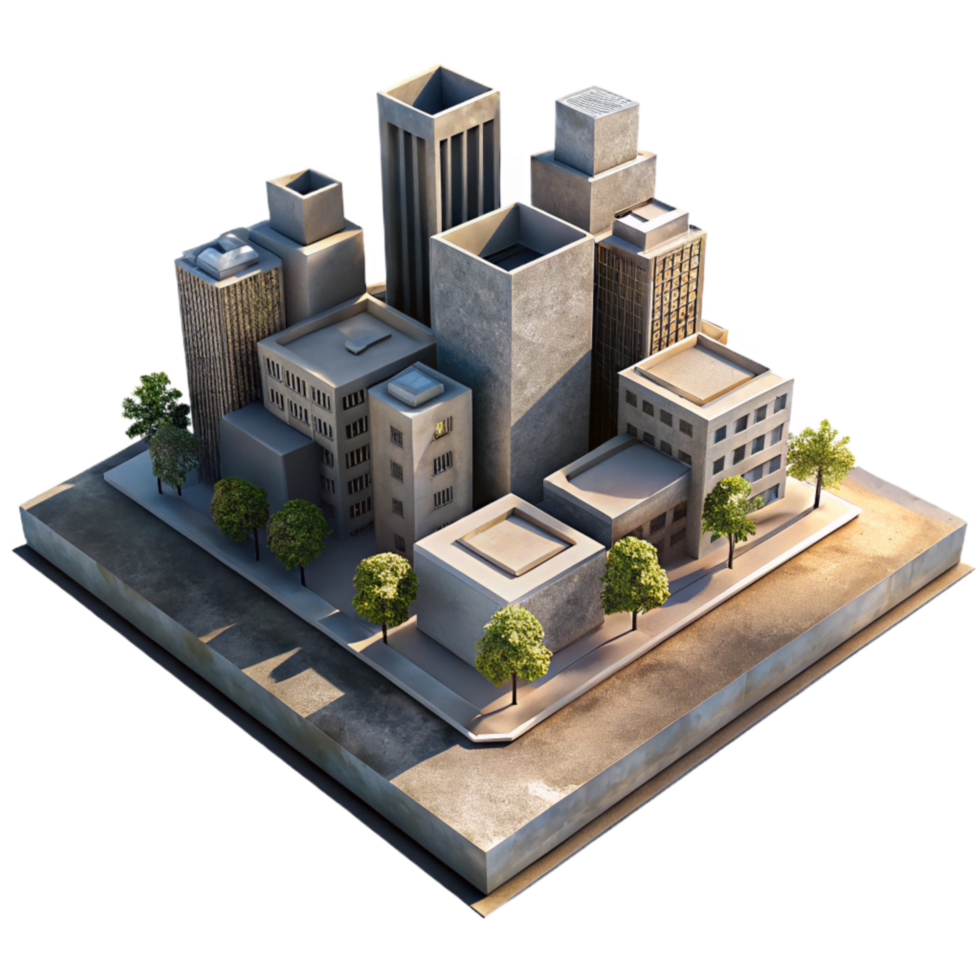 dramatic minimalist Urban Landscape with Shadow Effects Transparent Background professional png