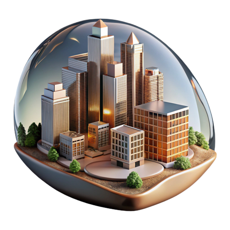 wonderful creative Urban Scene Glass Distortion Reflection Cutout original png