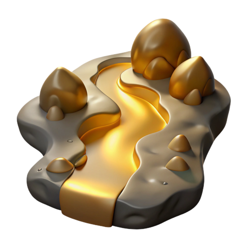 dramatic modern Valley Stream with Golden Light Cutout detailed png