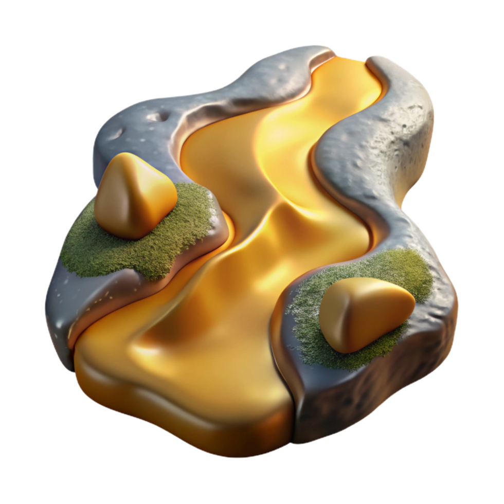 stunning minimalist Valley Stream with Golden Light Cutout professional png