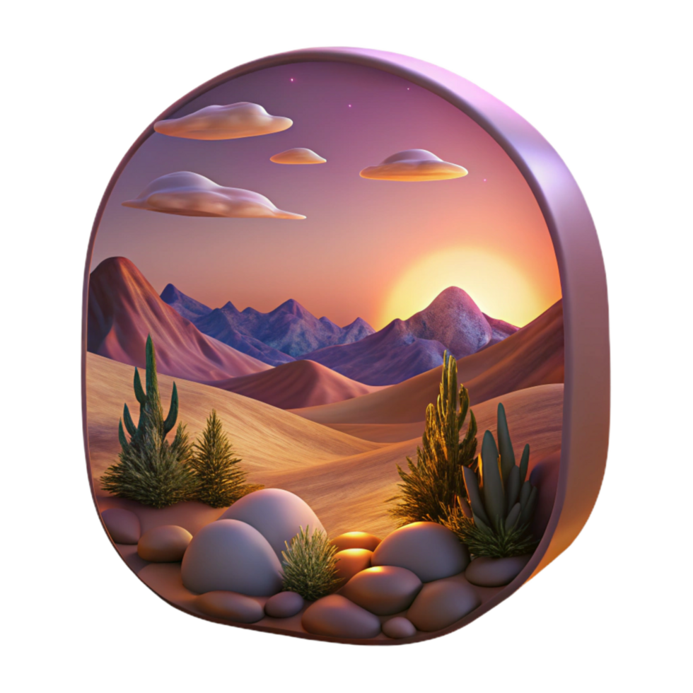 stunning vintage Velvet Vista Dusk Landscape Cutout Transparent Background high resolution png
