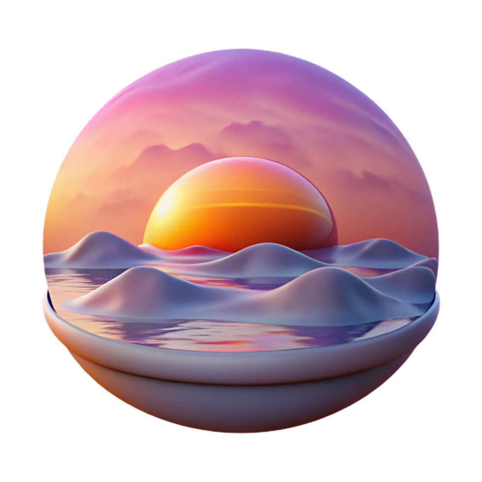 elegant rustic Velvet Vista Sunset Scene Cutout with Warm Light exclusive png