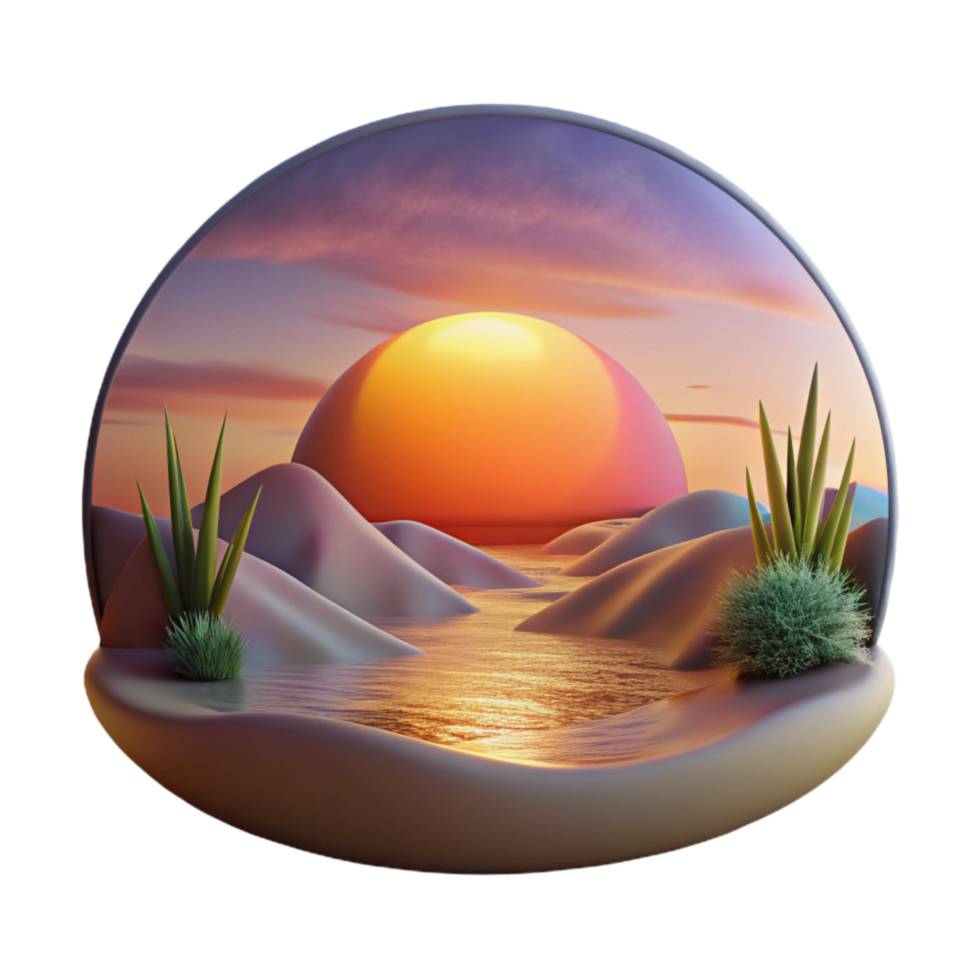 impressive rustic Velvet Vista Sunset Scene Cutout with Warm Light high resolution png
