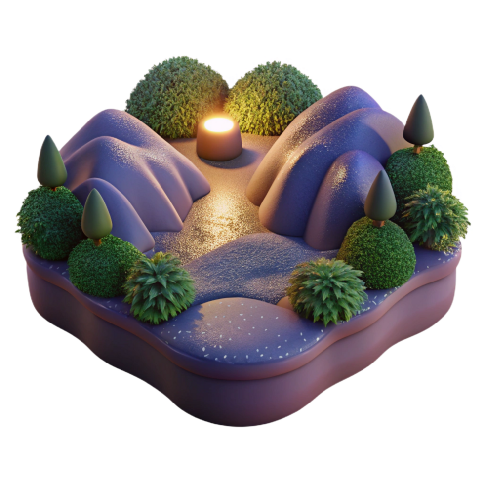 impressive modern Velvet Vista Valley at Dusk Isolated Cutout Element professional png