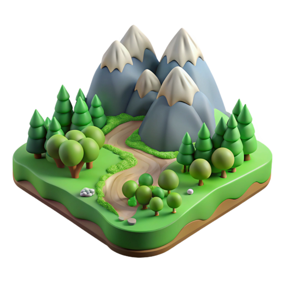 beautiful abstract Verdant Valley Landscape Isolated with Soft Lighting authentic png