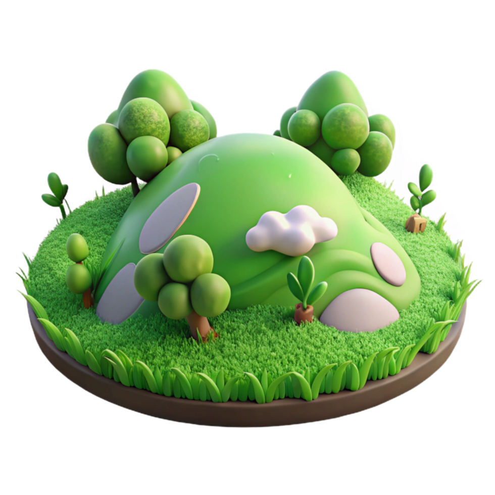 serene artistic Verdant Meadow Cutout Lush Terra Verde Terrain Soft Light premium png
