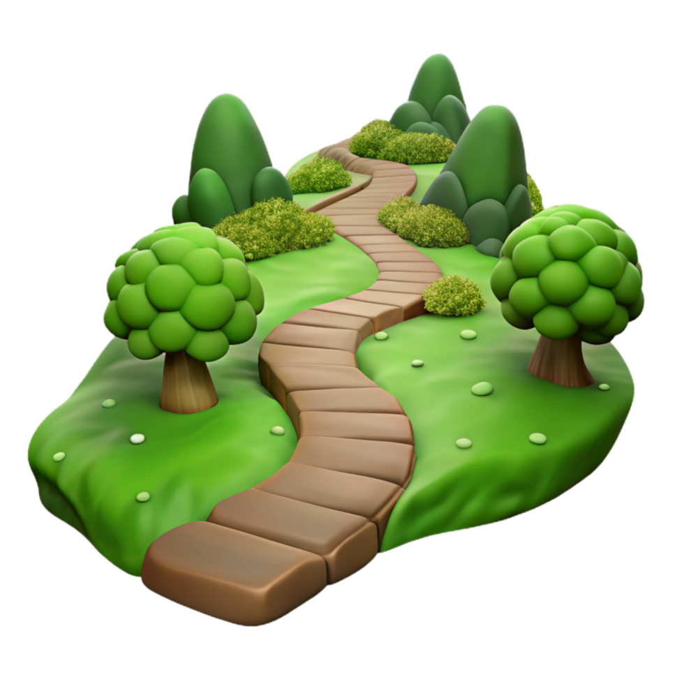 elegant artistic Verdant Valley Path Cutout Isolated with Transparent Background high quality png