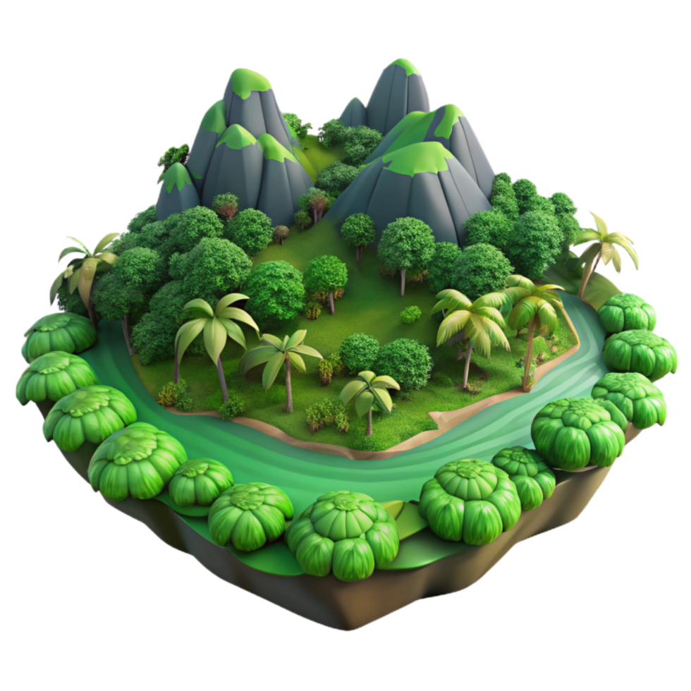 elegant vintage Verdant Valley Isolated Earthy Landscape Transparent Background high quality png