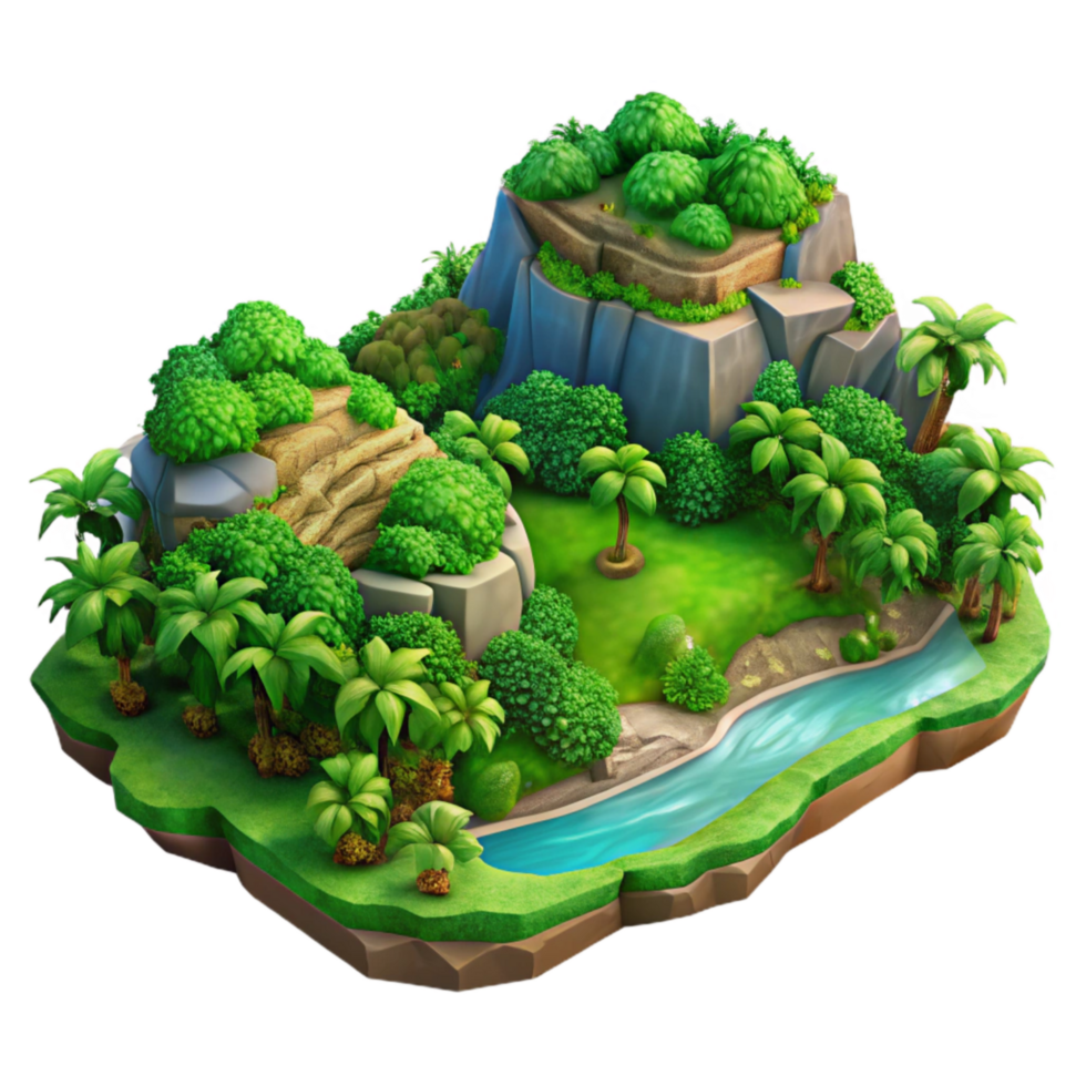 extraordinary abstract Verdant Valley Isolated Earthy Landscape Transparent Background authentic png