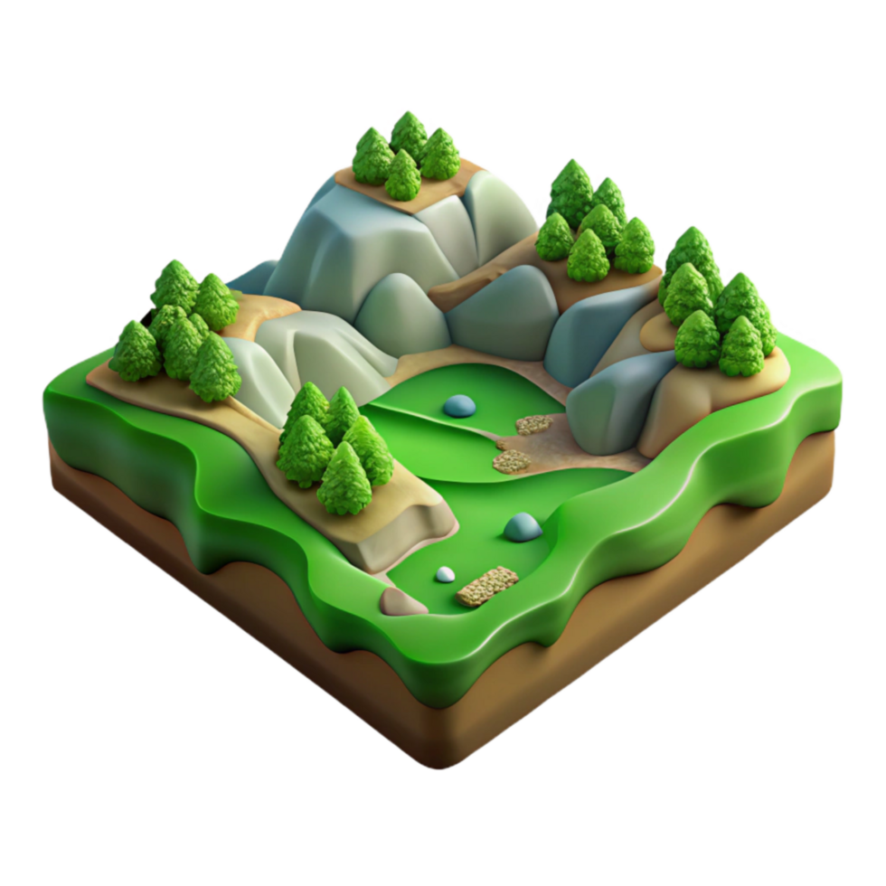 serene vintage Verdant Valley Transparent Background Isolated Earthy Landscape Element exclusive png