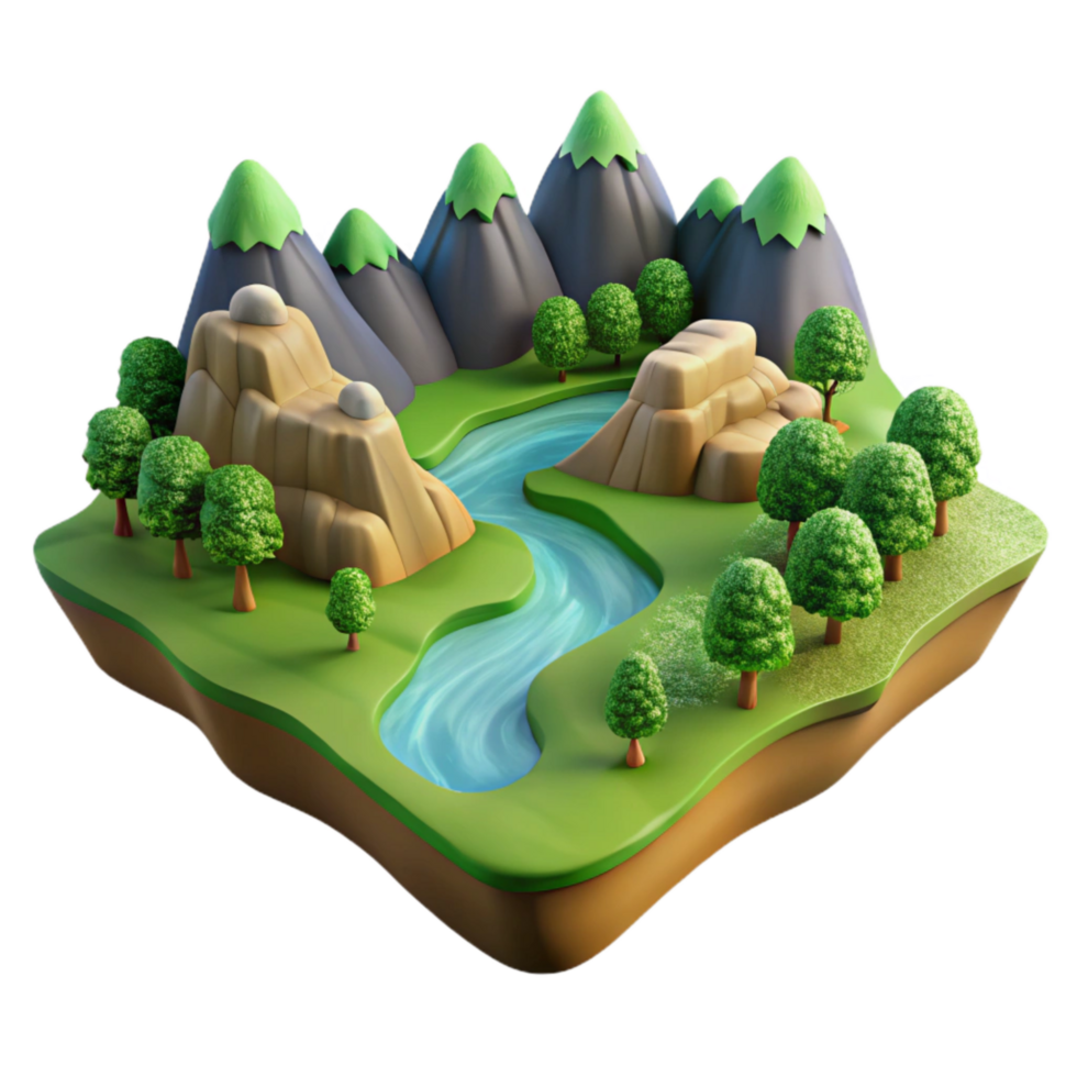 stunning classic Verdant Valley Transparent Background Isolated Earthy Landscape Element original png