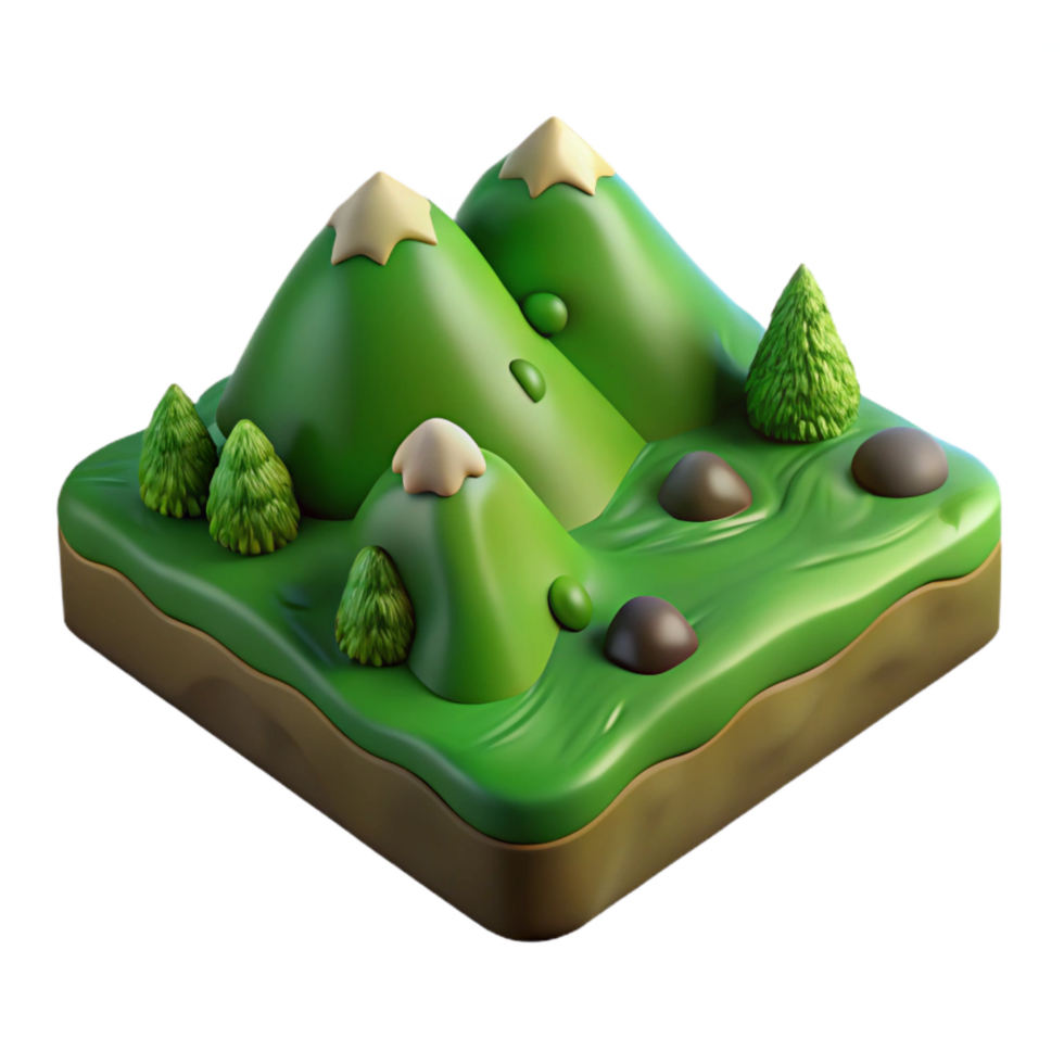 wonderful abstract Verdant Valley Slope Isolated Element with Realistic Lighting png