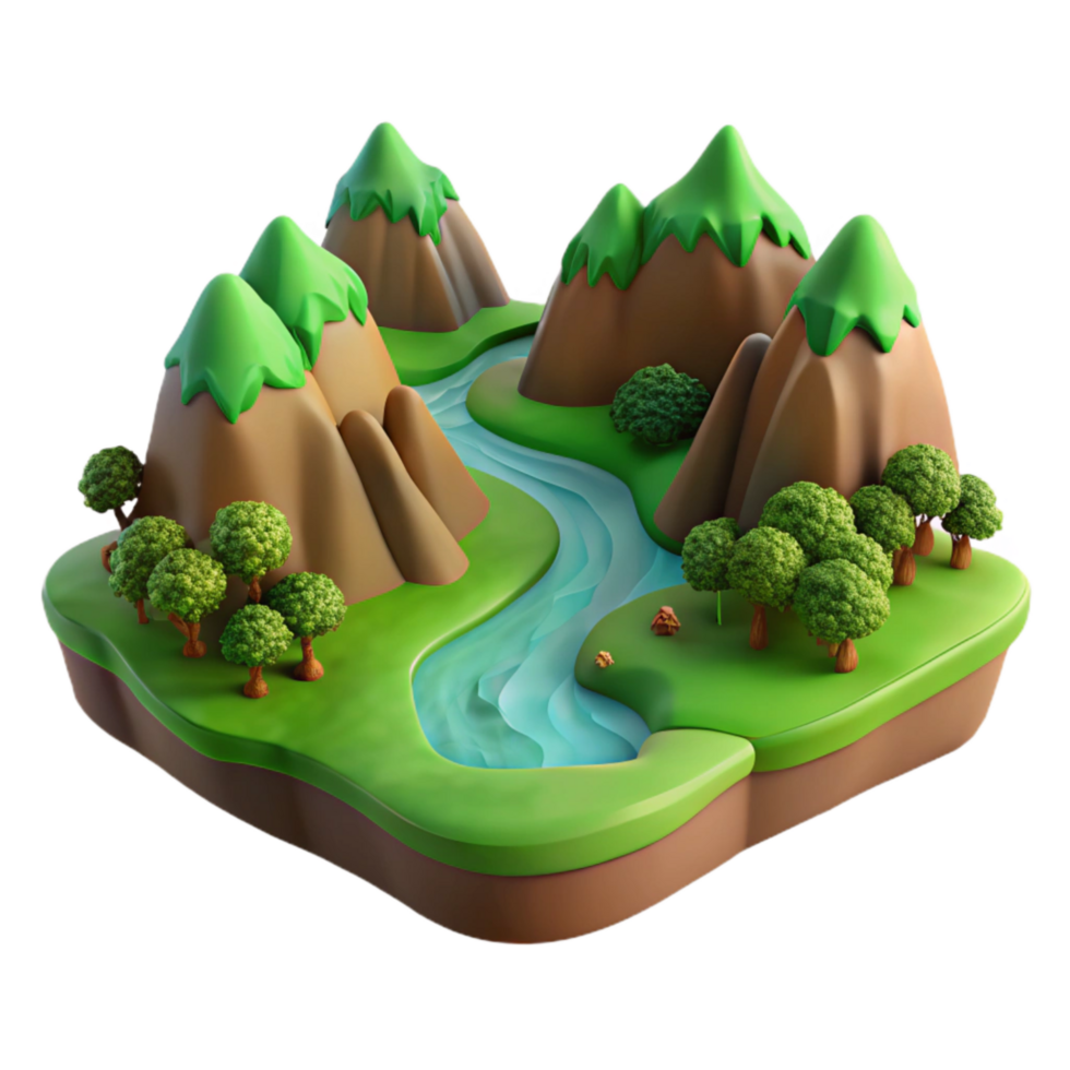 dramatic creative Verdant Valley Transparent Background Isolated Earthy Landscape Element png