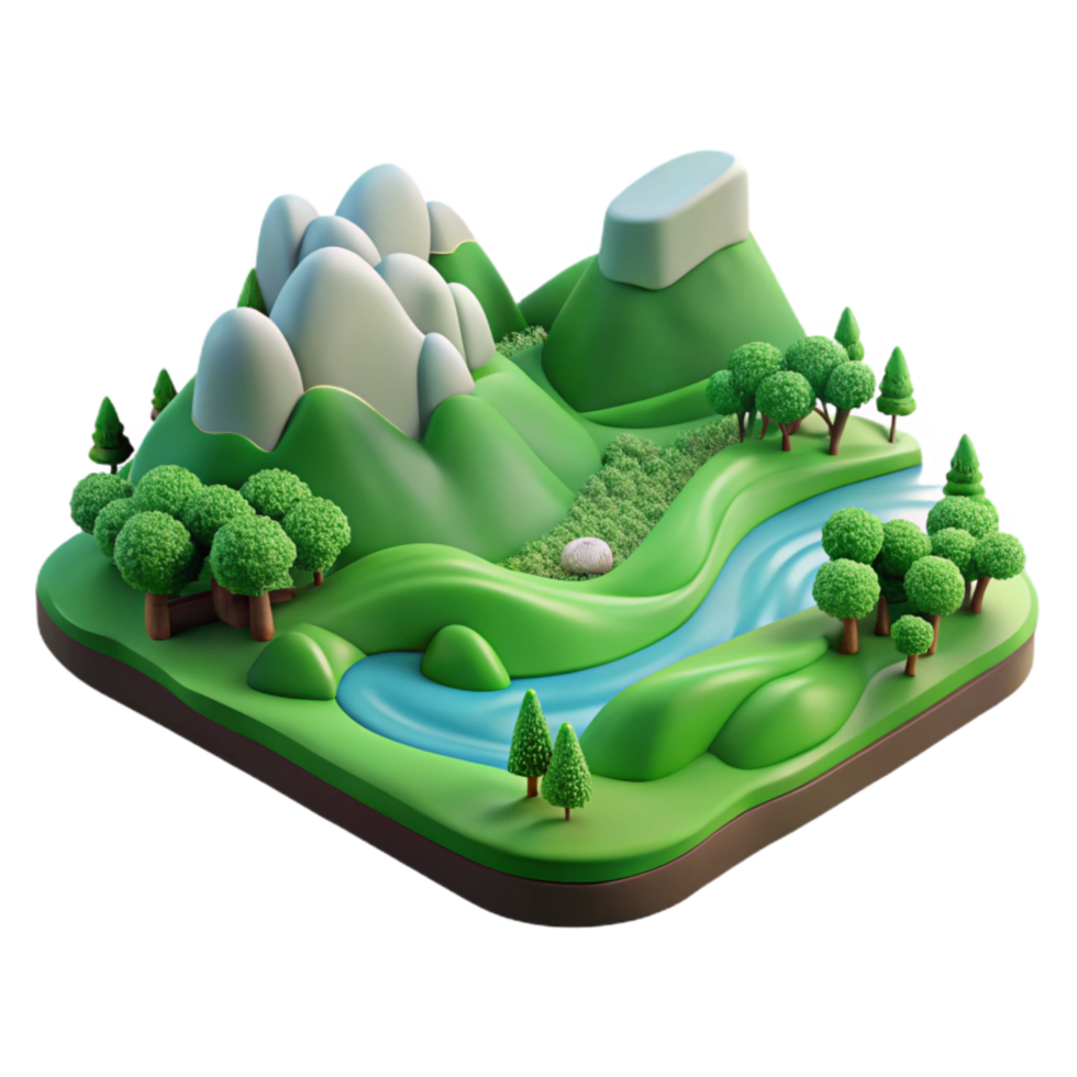 extraordinary abstract Verdant Valley Vista Transparent Background Isolated Element exclusive png