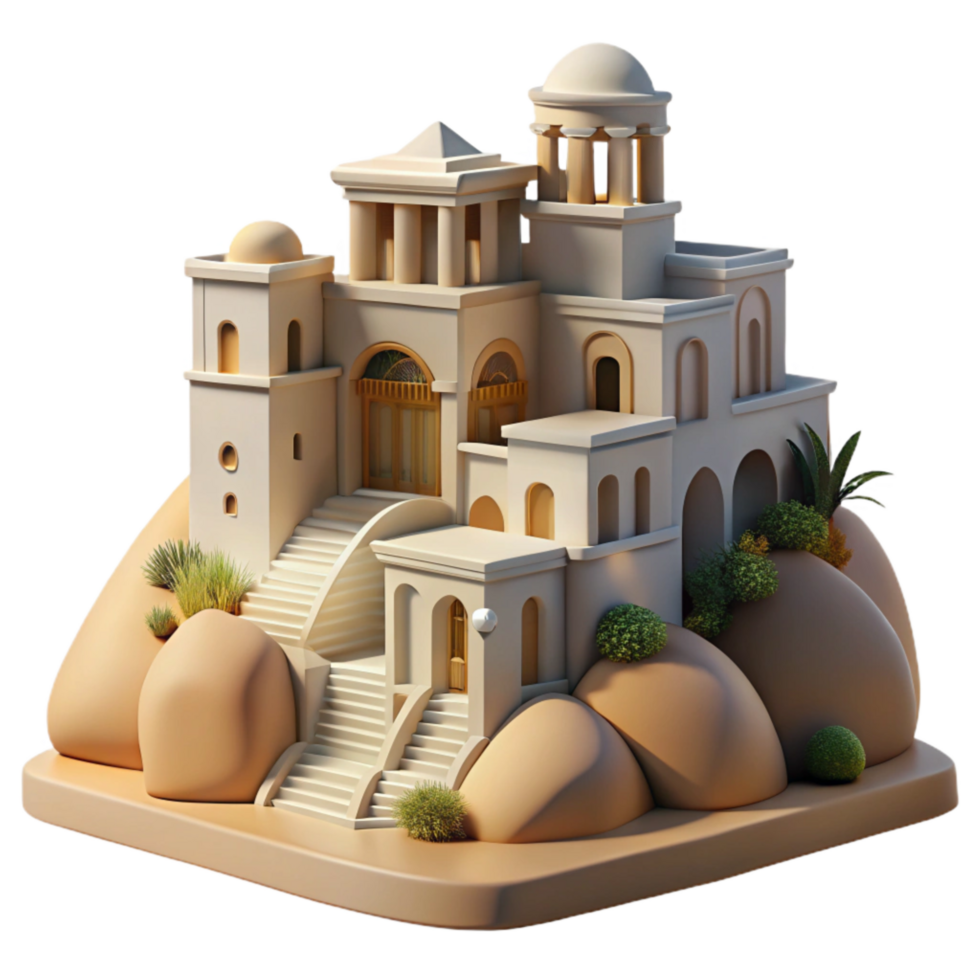 impressive traditional Vespera Hillside Cutout Soft Light and Detailed Architecture detailed png