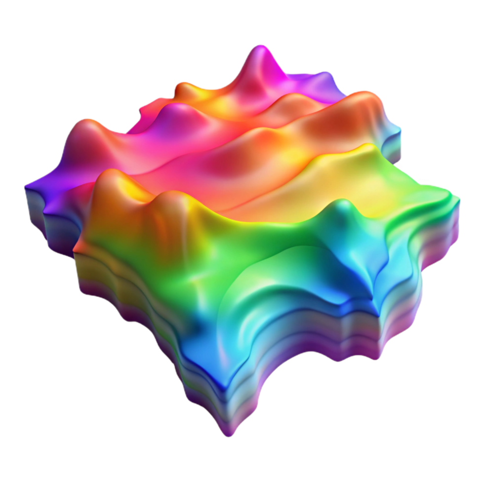 vibrant vintage Vibrant Spectral Territory Map with Transparent Background detailed png