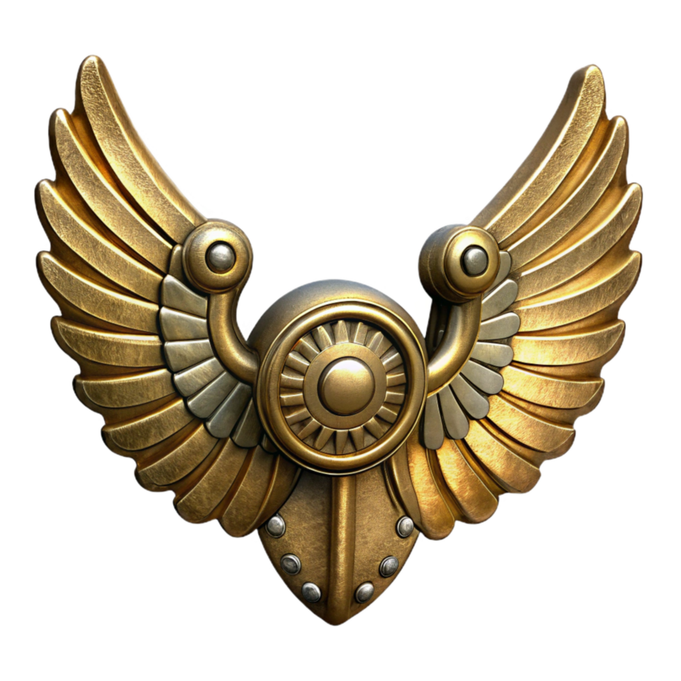 beautiful modern Vintage Brass Mechanical Wings Isolated Element professional png