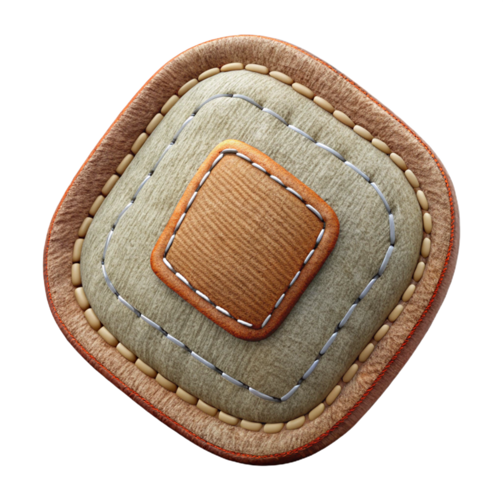 magnificent classic Vintage Fabric Patch Texture Isolated with Stitched Edges premium png
