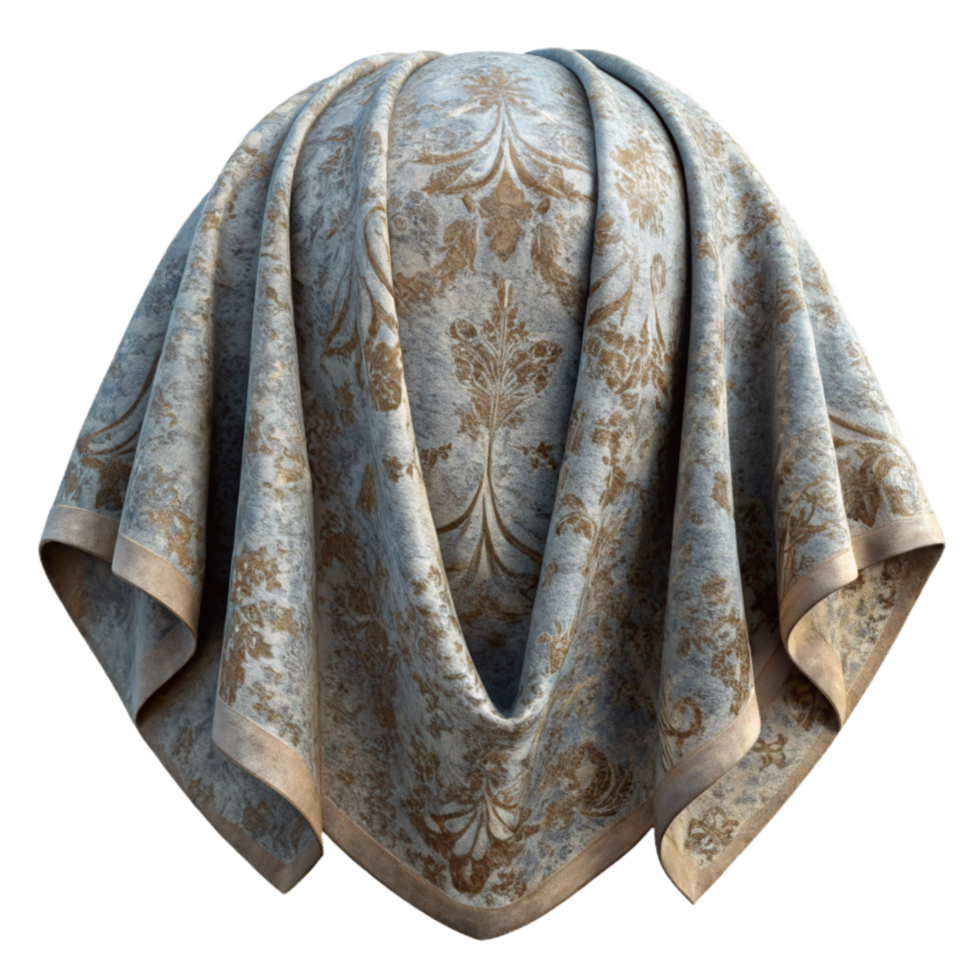 stunning modern Vintage Fabric Texture with Faded Pattern Isolated premium png