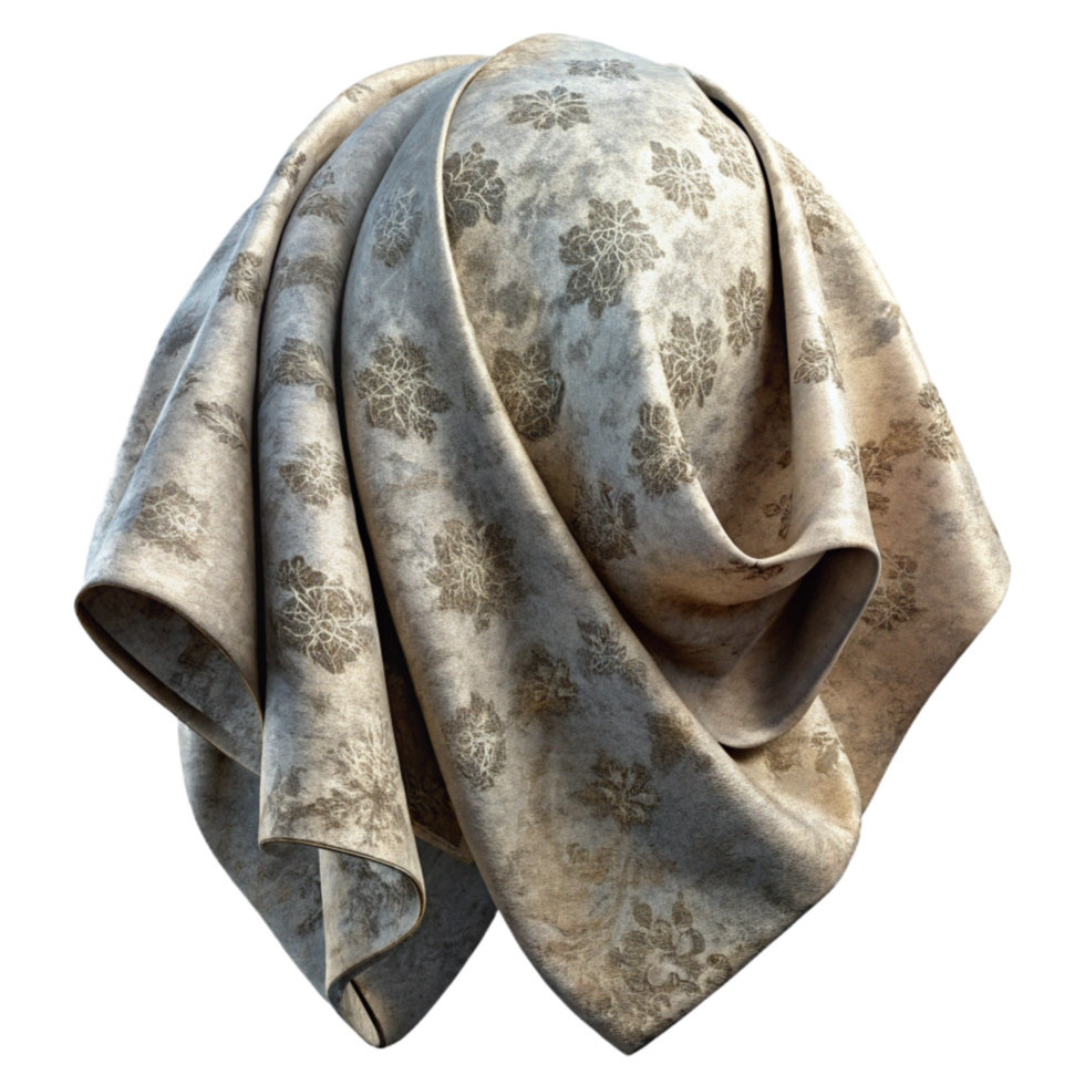 serene classic Vintage Fabric Texture with Faded Pattern Isolated detailed png