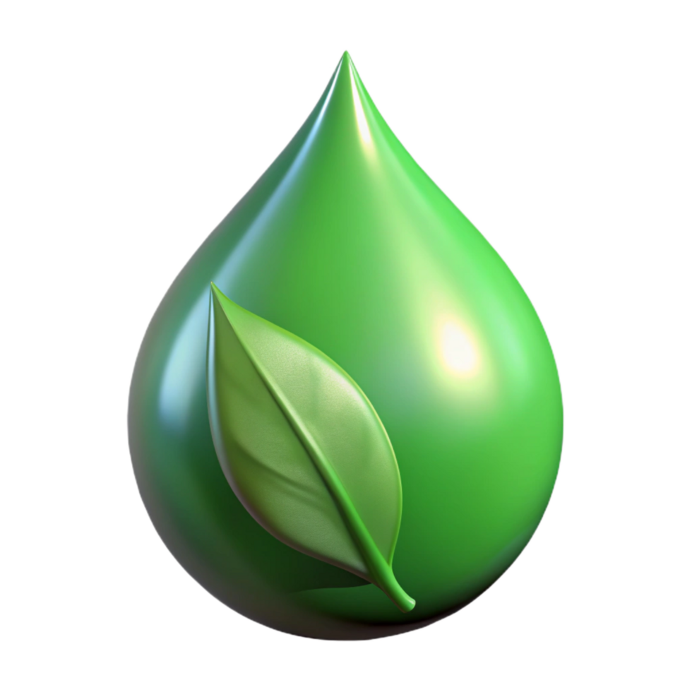 stunning classic Water Droplet on Leaf Isolated Bright Green Color premium png