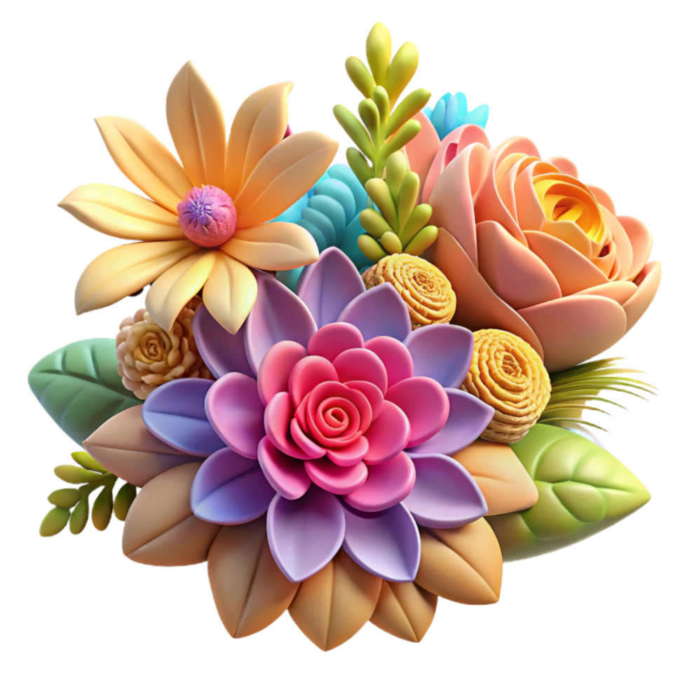 magnificent vintage Windblown Zephyr Zone Flowers Cutout with Vibrant Colors genuine png